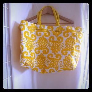 Rock flower paper large canvas tote bag